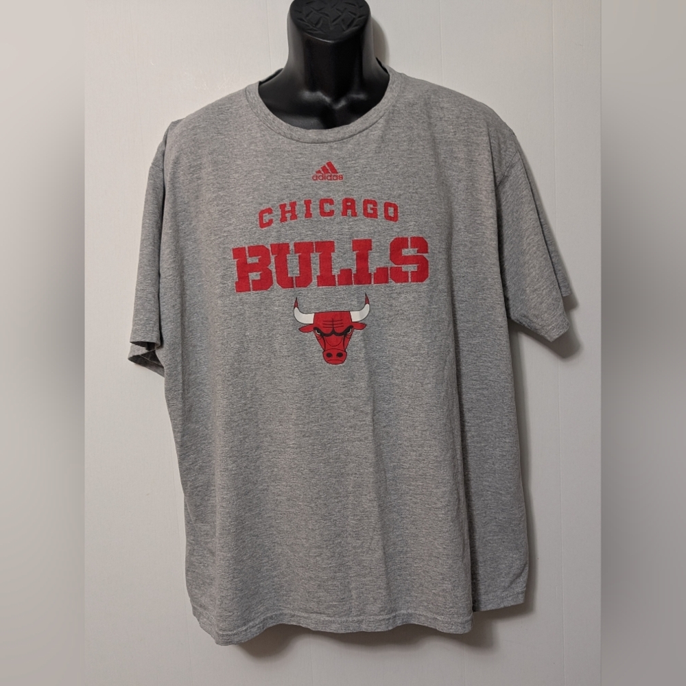 Men's Adidas Chicago Bulls Graphic Gray T-Shirt Size 2X